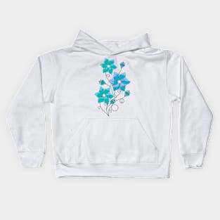 Blue Petunias Kids Hoodie